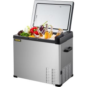 VEVOR 12 Volt Refrigerator, Portable Refrigerator (-4°F~68°F) With APP Control Car Compressor Fridge Cooler 12V/24V DC and 110-220V AC For Camping