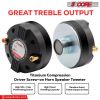 5 CORE Horn Speaker Tweeter Compression Driver 1.35 Inch Titanium Voice Coil 200W Max 8 Ohm 100 Watts RMS Loud 105dB 13 Oz 90mm Magnet- Screw-on Throa