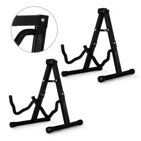 5 CORE Double Guitar Stand Floor Adjustable Heavy Duty A Frame Universal Folding Acoustic Electric Bass Mandolin Banjo Violin Holder Stands For On Sta (SKU: GSS BLK 2PCS)