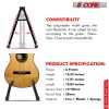5 CORE Double Guitar Stand Floor Adjustable Heavy Duty A Frame Universal Folding Acoustic Electric Bass Mandolin Banjo Violin Holder Stands For On Sta